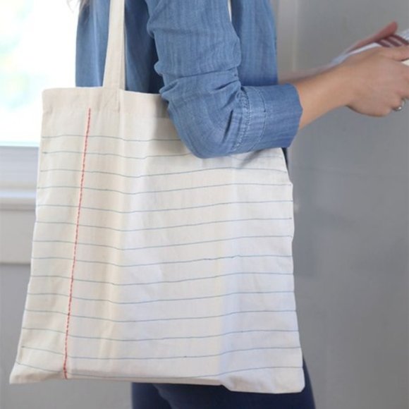 Notebook Sewn Canvas Tote Bag - Picture 1 of 3